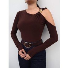 Esra Helvacı Metal Detaylı Asimetrik Bluz E.h Collection