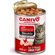 Canivo Yetişkin Kedi Konservesi Tavuklu 400 G 12 Adet