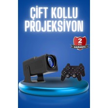 OtoTech Android Projeksiyon Siyah Taşınabilir Sinema Projektörü 4K 1080P Ev Sineması Bluetooth