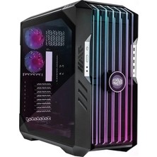Cooler Master cm HAF700 Evo Tempered Glass Argb Ledli LCD Ekran Mesh Ön Panel, Titanyum Gri Renkli Fulltower Kasa