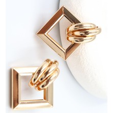 Suda İthalat Gold Çelik Küpe ( 4 cm )