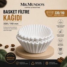 Mr. Mundo’s 330/110 Basket Filtre Kağıdı 500 Adet Profesyonel Kahve Makinesi Uyumlu