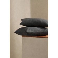 Evde Home %100 Pamuk Penye Fermuarlı Yastık Kılıfı – 2'li Paket |50X70 cm