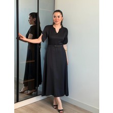 Kemer Detay Kol Tasarım Elbise