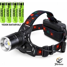 farissu IR-013-2 Profesyonel Şarjlı Kafa Lambası - Yedek Bataryalı (2x 18650 Pil), 40W 4000 Lümen 3 Km Menzilli