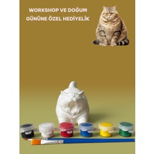 3D Layer Craft 3D Tombul Kedi Figür Boyama Seti - Kendin Boya Hobi ve Etkinlik Seti - Akrilik Boya + 2 Fırça