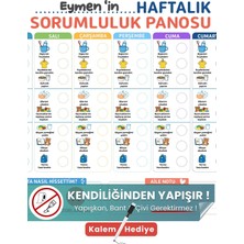 Pi Papers Haftalık Sorumluluk Panosu 80X55 Yaz Sil Baskılı Çocuk Eğitim
