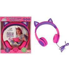 Akıllı Bayi S00091067 -Sun-Gle-Ech-Kulaklık Kablolu Kedi Şkl.ışıklı Pembe-Mor Aby