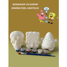 3D Layer Craft 3D Sünger Bob, Squiddy ve Patrick Figür Boyama Seti - Kendin Boya Hobi ve Etkinlik Seti - Akrilik Boya + 6 Fırça