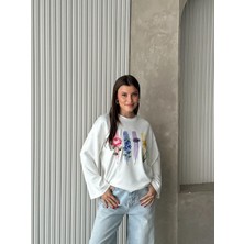 Trendparis Kadın Bisiklet Yaka Geniş Kol Desenli Dökümlü Bluz Pembe