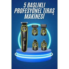 Grandor 5 Başlıklı Şarjlı Tıraş Makinesi Kablosuz Saç Sakal Burun Tıraşına Uygun