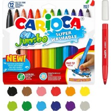Carioca Jumbo Maxi Keçeli Kalem Yıkanabilir 12 Renk