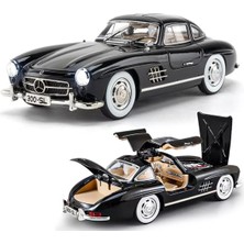 alpmodel Mercedes SL300 Gullwıng 1:24 Diecast Metal Araba Koleksiyon Sesli Işıklı Siyah