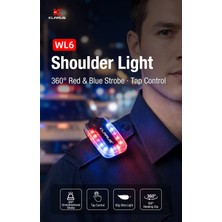 Klarus Wl6 360° Kırmızı/mavi Strobe Ikaz ve Omuz Lambası  Dokunmatik Kontrol