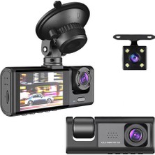 Apera Black Box CR52 Full Hd 1080P Wifi Araç Kamerası - 3 Kameralı (Ön, Kabin Içi, Arka), 2.0 Inç Ekran, Park Takibi ve G-Sensor Desteği