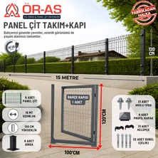 Ör-As Tel Örgü Panel Çit Takım ( 120 cm Yükseklik  15 mt Uzunluk  ) + ( 120 x 100 Kapı -)