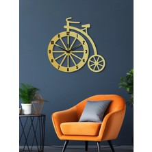 Nostaljik Bisiklet Tasarımlı Metal Duvar Saati (70X68 Cm) Altın KAF1381 70 x 67 | Enova Art