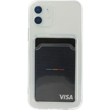 TeknoKapsül Iphone 12 Kılıf Kart Şeffaf Silikon - Şeffaf