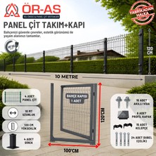 Ör-As Tel Örgü Panel Çit Takım ( 120 cm Yükseklik  10 mt Uzunluk  ) + ( 120 x 100 Kapı -)
