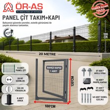 Ör-As Tel Örgü Panel Çit Takım ( 120 cm Yükseklik  20 mt Uzunluk  ) + ( 120 x 100 Kapı -)