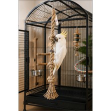 Vixpet Büyük Irk Papağan Tırmanma Halatı Uzunluk 90 cm - Çap 30 mm %100 Doğal Kafes Oyuncağı | Stres Ipi | Jüt Halat | Macaw | Kakadu | Jako | Amazon | Eklektus | Konur | Sultan