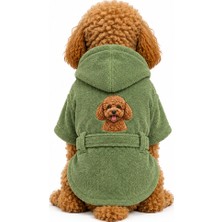 Patilemece Yeşil Bambu Köpek Bornozu