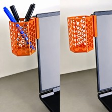 Brf Store Oreviosell Monitor Kalemlik – 3D Baskı Petek Desenli Laptop Kenar Altıgen Kalemlik-Turuncu