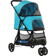 Brf Store Oreviosell Tommy Evcil Hayvan Arabası Turkuaz 74.5 * 52.2 * 98CM Max 15KG