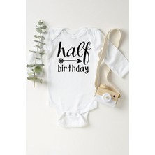 Brf Store Su Store Unisex Bebek Beyaz Half Birthday Çıtçıtlı Body 1232NBBN