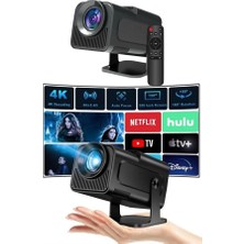Zenviaa Projektör Siyah Android Taşınabilir Sinema Projeksiyon Wifi Destekli En Güncel Sürüm A