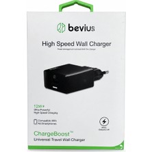 Teknotok Fa Aksesuar Siyah 12W Işıklı Duvar Şarj Cihazı Bevius BVS-CH401