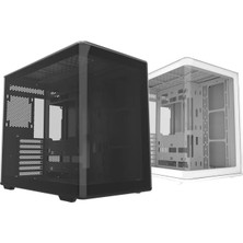 Cooler Master cm Elite 600 Curve Tg Siyah Argb 7X12CM Fanlı, Back-Connect Anakart Destekli Midtower Kasa