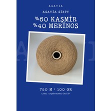 Asavia Sixty %60 Kaşmir %40 Merinos El Örgü İpi 100 gr 750 m – Camel (7517)