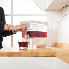 Brf Store Elivorasell 4,5 Litre Musluklu ve Ayaklı Buzdolabı Su Limonata Sebili Beyaz
