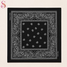 Yshine %100 Pamuk Paisley Desenli 50X50 cm Kadın Bandana Saç ve Boyun Aksesuarı