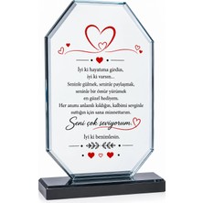 Özcan Tasarım Sevgililer Gününe Özel Cam Plaket - Sevgililer Günü Plaketi