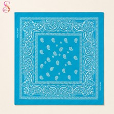 Yshine %100 Pamuk Paisley Desenli 50X50 cm Kadın Bandana Saç ve Boyun Aksesuarı