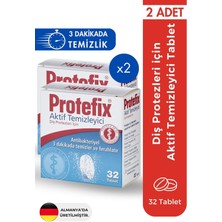 Protefix Diş Protezleri Için Temizleyici Tablet, 32 Tablet, 2 Adet