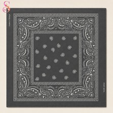 Yshine %100 Pamuk Paisley Desenli 50X50 cm Kadın Bandana Saç ve Boyun Aksesuarı