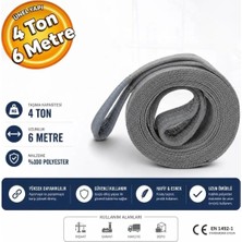 Ten Lift T46 Polyester Yük Kaldırma Taşıma İndirme Halatı 4 Ton 6 Metre Polyester Sapan Halat