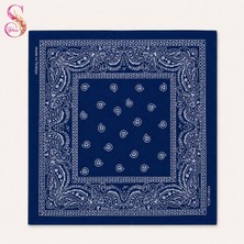 Yshine %100 Pamuk Paisley Desenli 50X50 cm Kadın Bandana Saç ve Boyun Aksesuarı