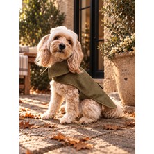 Maia Studio Olivetta %100 Yün Yeşil Köpek Kabanı -Köpek Montu