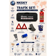 Nksky EVA Çantalı 45 Parça Trafik Seti TÜVTÜRK Uyumlu İlk Yardım Seti | AB Onaylı ve CE Belgeli | Yeni Mevzuata Uygun