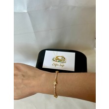 Elifin Işıgı Gold Yıldız Figürlü Taşlı Bileklik