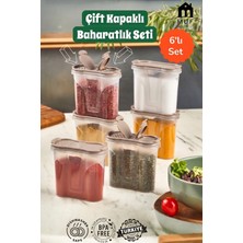 Muf Home Qlux Ideas 6'lı Set Çift Kapaklı Baharatlık Siyah (Ince ve Geniş Dökme Ağızlı)- Tuzluk-Pulbiberlik