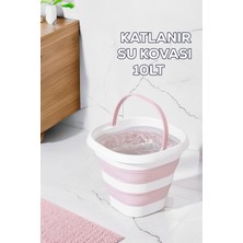 Porsima 1175-1 Damla Katlanabilir Silikon Su Kovası 28X30CM Banyo Balkon Temizlik Kovası 10 Lt - P