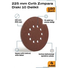 Uniflex 225 mm Cırt Zımpara 180 Kum 4 Adet 10 Delikli Duvar Tavan Zımparası Diski