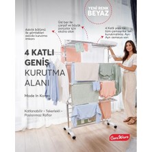 Ceraware Silver Lüks Çamaşır Kurutmalık 4 Katlı Beyaz