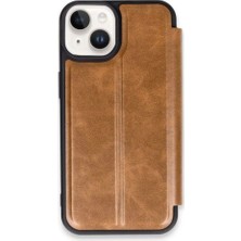 Marsilyan™- Apple Iphone 15 Kılıf Flip Cover - Taba