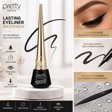 Pretty Beauty Waterproof Kalıcı Likit Eyeliner – Yoğun Siyah